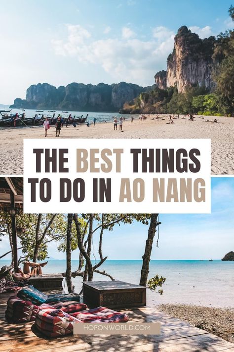 Planning a trip to Ao Nang, Thailand soon? Here are the ABSOLUTE best things to do in Ao Nang, plus tons of tips to plan the perfect Ao Nang itinerary. ao nang | ao nang beach | ao nang thailand things to do | krabi ao nang | ao nang thailand sunsets | krabi thailand ao nang | what to do in ao nang Krabi Ao Nang, Sabbatical Ideas, Ao Nang Thailand, Ko Phangan, Thailand Sunsets, Thailand Hotels, Thai Beach, Thailand Destinations, Thailand Tourist