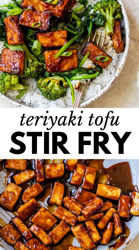 Terriyaki Tofu, Tofu Broccoli Stir Fry, Sautéed Broccoli, Broccoli Tofu, Vegetarian Stir Fry, Easy Stir Fry Recipes, Teriyaki Tofu, Tofu Stir Fry, Homemade Teriyaki Sauce