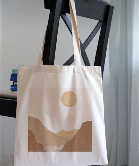 Toat Bags Design, Totebag Aesthetic Design, Totebag Lukis, Toat Bag, Tote Bag Design Diy Paint, Aesthetic Tote Bag Design, Totebag Painting, Diy Bag Painting, Tote Bag Painting