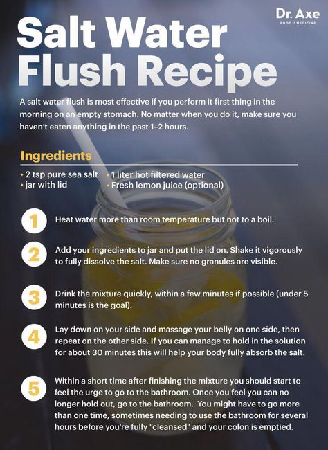 Salt Water Flush Recipe, Colon Cleanse Before And After, Salt Water Flush, Colon Cleanse Recipe, Full Body Detox, Natural Detox Drinks, Natural Colon Cleanse, Detox Program, Cleanse Recipes