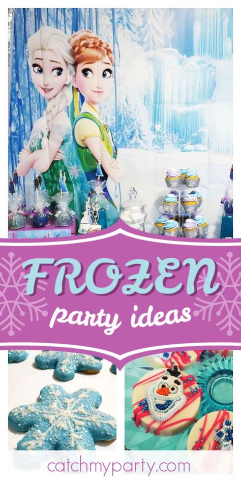 Feast your eyes on this delightful Frozen birthday party! The snowflake cookies are wonderful! See more party ideas and share yours at CatchMyParty.com #catchmyparty #partyideas #frozen #frozen2 #frozenparty #girlbirthdayparty Frozen 2 Birthday, Frozen Party Ideas, Frozen Party Favors, Winter Wonderland Birthday Party, Frozen Party Decorations, Disney Frozen Birthday Party, Frozen Birthday Theme, Disney Frozen Party, Frozen Themed Birthday Party