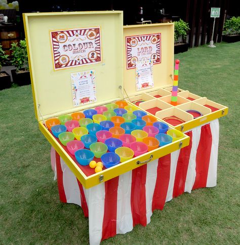 State Fair Games Diy, 1st Birthday Set Up, Winter Carnival Games For Kids, Diy Carnival Games For Kids, Easy Carnival Games, Games For Birthday Parties, Carnival Party Ideas, Circus Games, Vintage Fairground