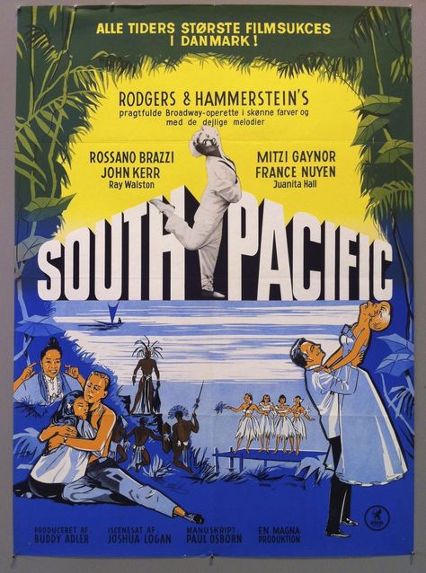 South Pacific South Pacific Movie, Movie Set Design, France Nuyen, Mitzi Gaynor, George Of The Jungle, Broadway Posters, Musical Theatre Broadway, Soul Surfer, Musical Film