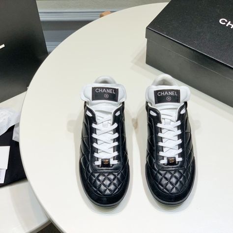 Ready to strut like a fashion queen? Slip your feet into our restored pre-owned Chanel Trainers in Black, size 38 - they're so chic, you'll feel like walking on clouds! We've worked our magic on these Chanel trainers, giving them a sole-ful restoration, so they're practically brand new! And the best part? They're only $370 - that's a fashion steal! You have the option to pay upon delivery with Lucca De Wolff. Get your style on point and feel the Chanel magic with every step. Chanel Trainers, Fashion Queen, On Clouds, Walking On Clouds, Chanel Shoes, Lucca, The Struts, Feel Like, Chanel