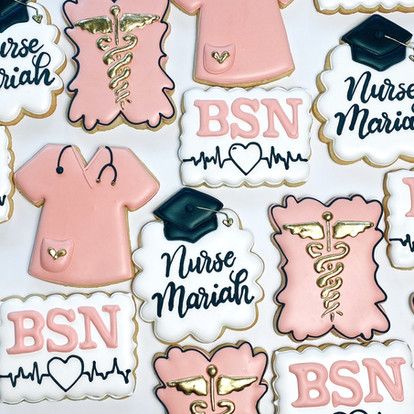 Nurse Grad Cookies, Nursing Cookies Graduation, Nurse Graduation Cookies Decorated, Nursing School Graduation Cookies, Nursing Grad Cookies, Nursing School Cookies, Nursing Cookies Decorated, Nurse Cookies Graduation, Bsn Graduation Party Ideas