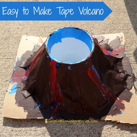 Easy to Make Tape Volcano - a fun way to play with baking soda and vinegar! Diy Volcano Projects, Volcano Science Projects, Make A Volcano, Volcano Projects, Making A Volcano, Play Doh For Kids, Volcano Experiment, Baking Soda And Vinegar, Kindergarten Science