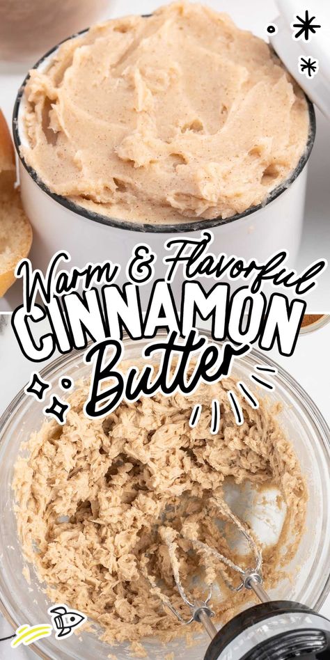 This cinnamon butter is the perfect addition to bread and other baked goods to add just the right amount of sweetness. Cinnamon Spread Recipe, Homemade Cinnamon Butter Recipe, Cinnamon Spread, Raspberry Butter, Raspberry Freezer Jam, Homemade Honey Butter, Honey Butter Recipe, Buttery Rolls, Morning Recipes Breakfast