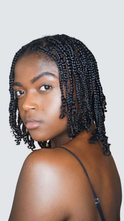 Mini Braids 4c Natural Hair, Mini Braids On 4c Natural Hair, Mini Braids With Natural Hair, Mini Short Braids, Mini Braids Natural Hair Short 4c, Mini Braids 4c Hair, 4c Mini Braids, Simple Braided Hairstyles For Short Hair, Mini Natural Braids