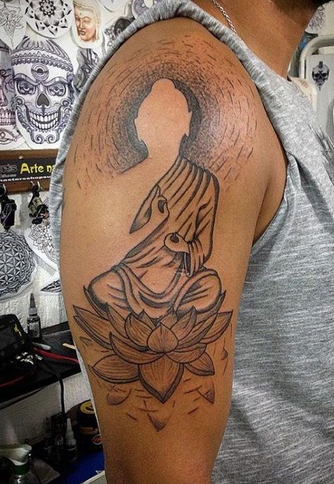 Tattoo Ship, Buddhist Symbol Tattoos, Buddha Tattoo Sleeve, Hindu Tattoos, Buddhist Tattoo, Buddha Tattoo Design, Polynesian Tattoos, Girl Back Tattoos, Buddha Tattoos