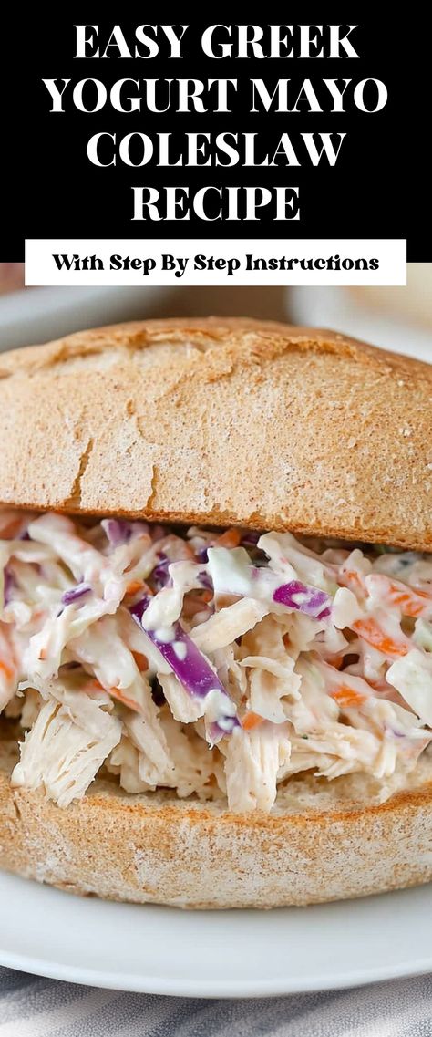 Image for Greek Yogurt Mayo Coleslaw Mayo Coleslaw Recipe, Greek Yogurt Mayo, Mayo Alternative, Healthy Mayo, Coleslaw Salad, Greek Yogurt Recipes, Dairy Free Yogurt, Dairy Free Diet, Mashed Avocado