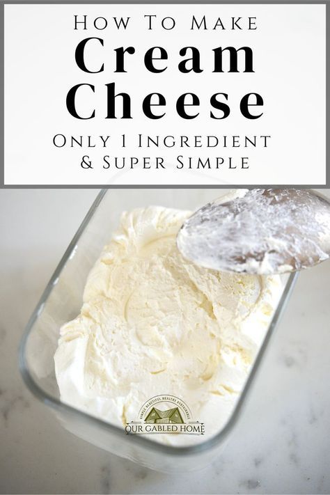 Cream Cheese At Home, Homemade Cream Cheese Recipe, Cream Cheese Homemade, Cheese Recipes Homemade, Cheese At Home, Homemade Cream Cheese, How To Make Cream, Make Cream Cheese, Bagel Cream Cheese