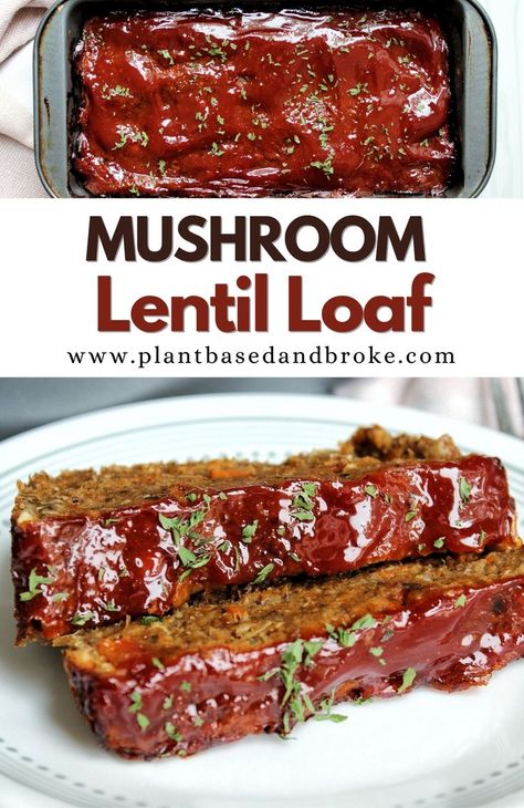 Let’s crank on the oven for an umami-blasted Mushroom Lentil Loaf made with plant-based ingredients! Made with juicy mushrooms, protein-packed lentils, spices, and topped with a sweet-and-savory glaze. #vegan #dinner #thanksgiving #dinnerideas Lentil Loaf Vegan, Lentil Loaf Recipe, Lentil Meatloaf, Vegetarian Meatloaf, Vegan Meatloaf, Lentil Loaf, Dinner Thanksgiving, Wfpb Recipes, Brown Lentils