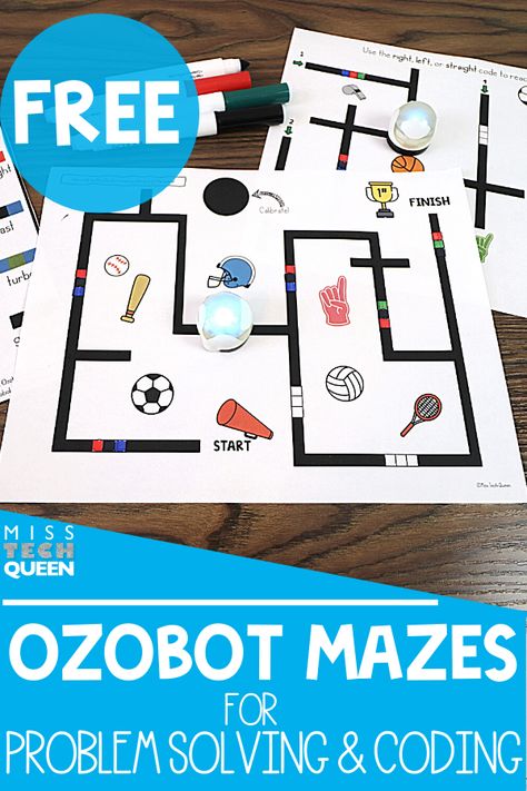 Ozobots Activities, Ozobot Activities, Robotics Classroom, Ozobots In The Classroom, Botley Robot Activities, Robotics Elementary, Coding And Robotics Worksheets, Kindergarten Coding, Middle School Robotics