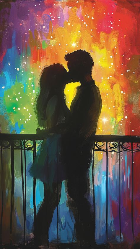 Art inspiration for Twin Flame lovers. Lovers Art Painting, A Couple Kissing, Artsy Crafts, Twin Flame Art, Law Of Attraction Love, Flame Art, Couple Kissing, Twin Flame Love, Romance Art