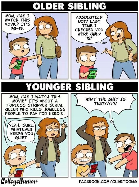 Sibling Memes, Growing Up With Siblings, Project School, Siblings Funny, Older Sibling, Older Siblings, College Humor, Marvel Girls, Memes Humor