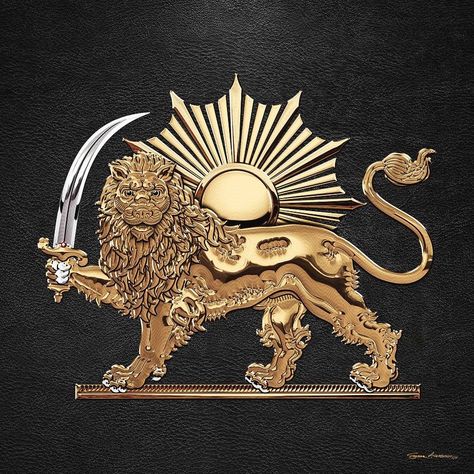 Persian Tattoo Iran, Persian Lion, Lion And Sun, Firework Tattoo, Ancient Persian Art, Persian Tattoo, King Of Persia, Persian Warrior, Heraldry Design