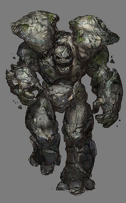 Golem Stone Golem, Dnd Monsters, Monster Concept Art, Fantasy Monster, Creature Feature, Mythological Creatures, Monster Design, Creature Concept Art, 판타지 아트