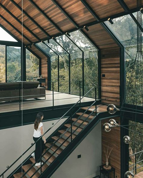 Space Forest, Beam House, Shed Office, Steel Beam, Open Architecture, Steel Frame House, Home Greenhouse, Home Design Diy, Modern Barn House