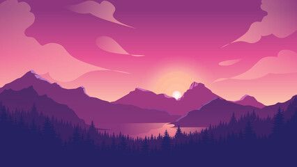 Free Vector | Watercolor mountain landscape Pink Mountain Painting, Watercolor Mountain Landscape, Background Sunset, Sage Valorant, Japanese Wallpaper, Art 2022, Sunset Mountains, Mountain Artwork, Vector Nature