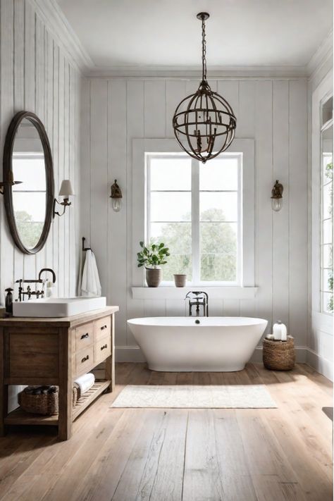 Variety of bathroom flooring options, including wood, tile, and concrete Bathrooms With Wooden Floors, Modern Bathroom Flooring, Bathroom Wood Floor, Wood Floor Inspiration, From Farmhouse To Modern, Bathroom Flooring Ideas, Best Bathroom Flooring, Wood Floor Bathroom, Traditional Bathrooms