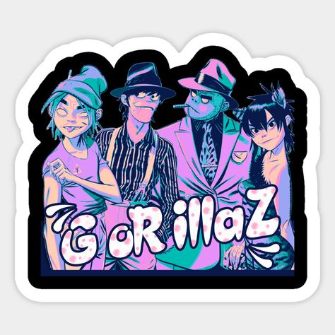 Gorillaz Stickers, Stickers For Men, Gorilla Gorilla, Stickers Cool, Cute Laptop Stickers, Bee Sticker, Collage Phone Case, Scrapbook Stickers Printable, Cartoon Stickers