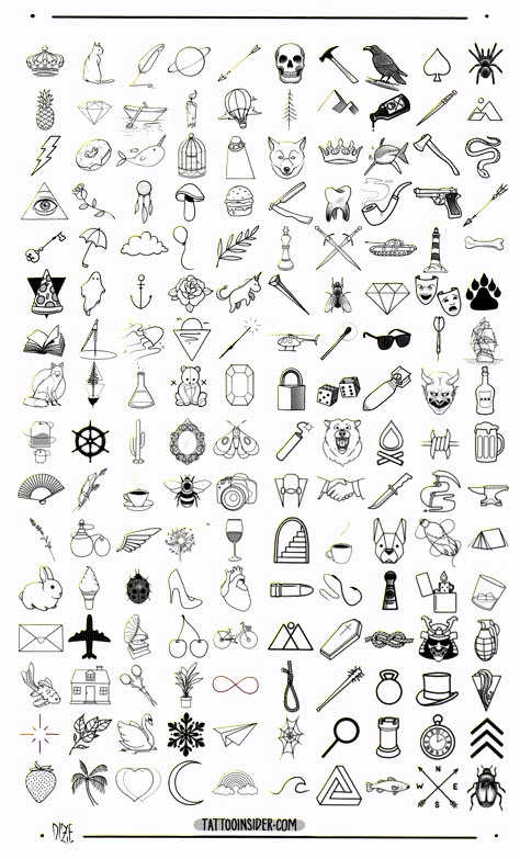 160 Original Small Tattoo Designs - Tattoo Insider Tato Flash, Tattoo Diy, Hadiah Diy, Petit Tattoo, Tattoo Placements, Tato Henna, Sharpie Tattoos, Doodle Tattoo, Stick N Poke