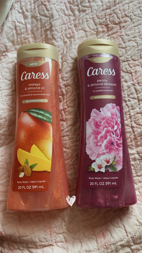 Ariana Grande Gift Set, Mango Body Wash, Caress Body Wash, Skincare Stuff, Skincare 101, Character Board, Almond Blossom, Female Body, Moisturizing Body Wash