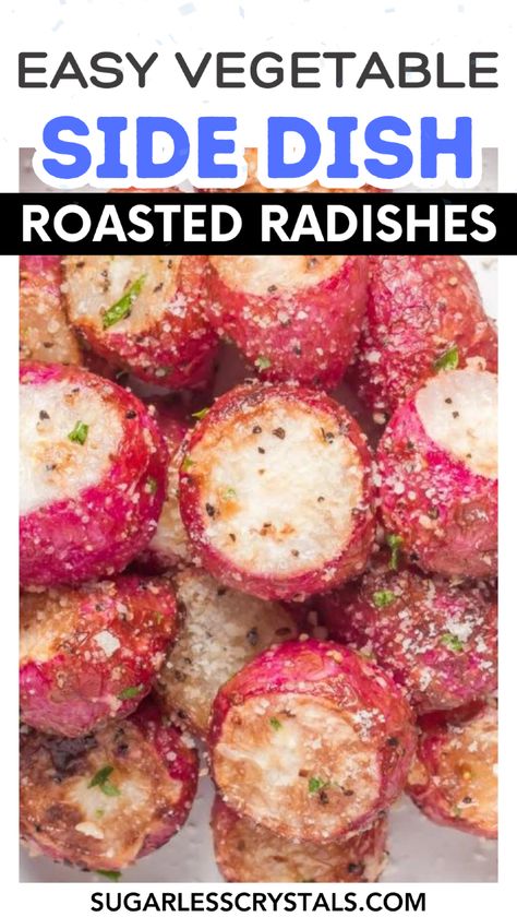 Discover a new way to enjoy veggies with these air fryer radishes! This easy recipe transforms radishes into flavorful snacks with a delicious garlic parmesan coating. Whether you’re looking for keto air fryer radishes or a tasty side dish, this air fryer radishes recipe is a must-try. The air frying process caramelizes the radishes, creating a satisfying texture and taste that everyone will love! Air Fryer Radishes, Flavorful Snacks, Radishes Recipe, Keto Air Fryer, Easy Vegetable Side Dishes, Roasted Radishes, Radish Recipes, Tailgating Recipes, Superbowl Party Food