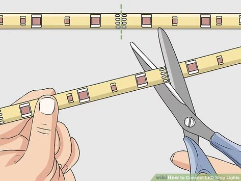 3 Ways to Connect LED Strip Lights - wikiHow Led Lights Strip Ideas, Diy Led Lighting Ideas, Installing Led Strip Lights, Basic Electrical Wiring, Led Lighting Diy, Led Projects, Led Diy, Diy Ikea, Electronics Projects Diy