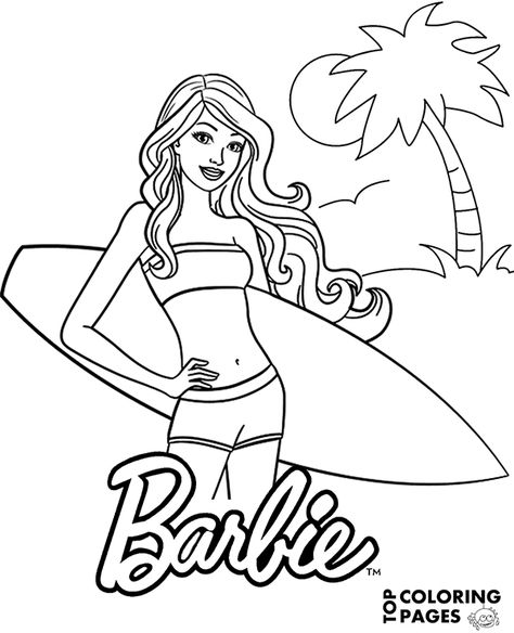 Coloring page for girls Dance Coloring Pages, Coloring Pages For Teenagers, Beach Coloring Pages, Mermaid Barbie, Barbie Drawing, Barbie Coloring, Barbie Coloring Pages, Summer Coloring Pages, Mermaid Coloring Pages