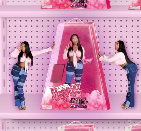 Bratz Doll Theme Photoshoot, Bratz Box Photoshoot, Black Barbie Photoshoot, Brats Photoshoot, Doll Inspired Photoshoot, Bratz Doll Photoshoot, Bratz Birthday Photoshoot, Bratz Themed Photoshoot, Bratz Inspired Photoshoot