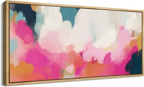 Amazon.com: MUDECOR Extra Large Framed Canvas Print Wall Art Beach Bliss Abstract Seashore and Ocean Waves Antique Retro Fine Art Illustrations Decorative Colorful Multicolor for Bedroom - 60"x30": Posters & Prints Oversized Art Living Room, Abstract Wall Art Painting, Beach Canvas Wall Art, Pastel Clouds, Large Abstract Wall Art, Orange Wall Art, Modern Art Paintings Abstract, Wall Art Beach, Oversized Art