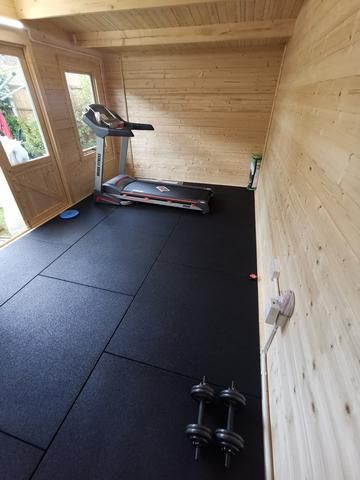 Gym Shed, Building A Home Gym, Home Gym Set, Gym Floor Mat, Small Home Gym, Home Gym Flooring, Home Gym Garage, Gym Floor, Shed Floor