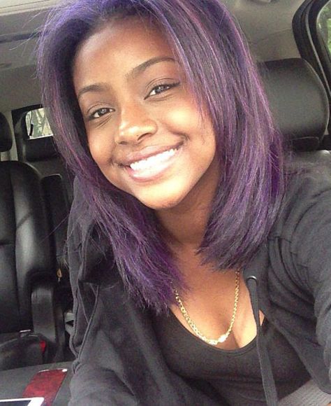 133 Celebrity Purple Hairstyles | Page 9 of 14 | Steal Her Style | Page 9 Justine Skye Hair, Purple Hairstyles, Dark Purple Hair, Dyed Hair Purple, Justine Skye, Steal Her Style, Hair Scarf Styles, Natural Black Women, Beautiful Hair Color