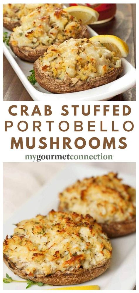 Crawfish Stuffed Mushrooms, Seafood Dinner Side Dishes, Red Lobster Stuffed Mushrooms Recipe, Stuffies Recipe, Work Party Food, Crab Stuffed Portobello Mushrooms, Casual Dinner Party, Dinner Gathering, Meal For Two