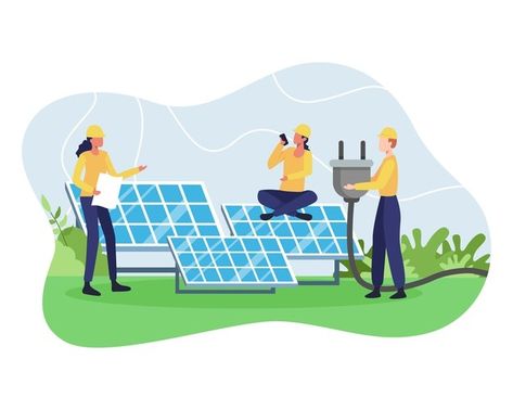 Premium Vector | Solar panel energy isometric illustration