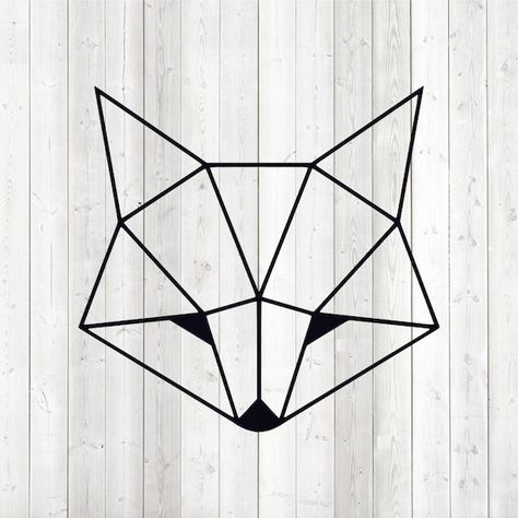 Geometric Shape Drawing, Geometric Fox Drawing, Fox Head Drawing, Fox Head Tattoo, Geometric Fox Tattoo, Fox Line Art, Geometric Fox Head, Geometric Animal Head, Fox Clipart