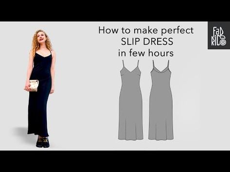 (931) Make the perfect slip dress in few hours - YouTube Bias Slip Dress Pattern, Sewing Slip Dress, Diy Slip Dress Pattern, Slip Dress Pattern Free, Diy Slip Dress, Slip Dress Diy, Slip Dress Sewing Pattern, Slip Dress Pattern, Slip Pattern