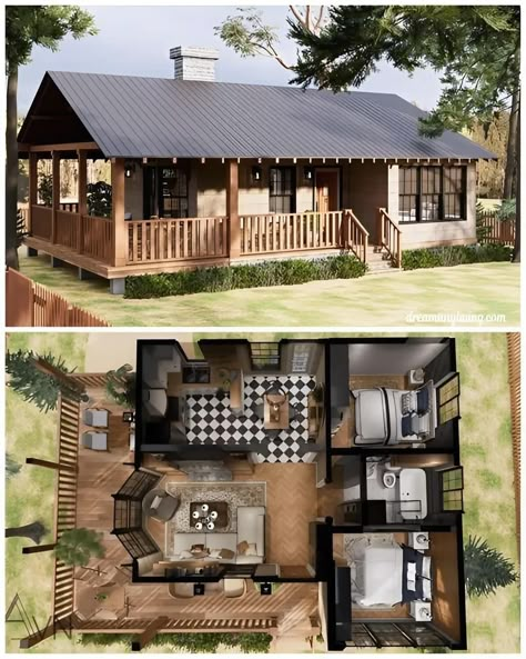 Small House Blueprints, Small Cottage House Plans, Small Cottage Homes, Sims 4 House Building, Sims 4 House Plans, House Floor Design, Sims 4 House Design, Casas The Sims 4, Tiny House Floor Plans