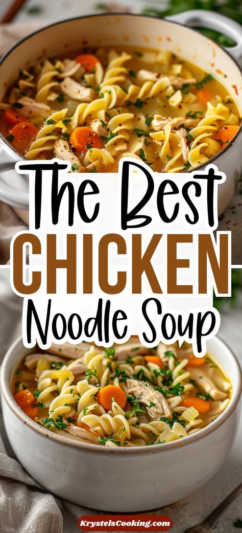 Stovetop Chicken Noodle Soup - Enjoy a warm and hearty homemade soup with this easy recipe, featuring flavorful chicken and noodles. Best Ever Homemade Chicken Noodle Soup, Chicken Noodle Soup Flavorful, Easy Homemade Chicken Noodle Soup Simple, Halloween Chicken Noodle Soup, Easy Stove Top Chicken Noodle Soup, Best Chicken Noodle Soup Recipe Homemade, Homemade Chicken And Noodle Soup, Home Made Chicken Noodle Soup Easy, Best Sick Meals