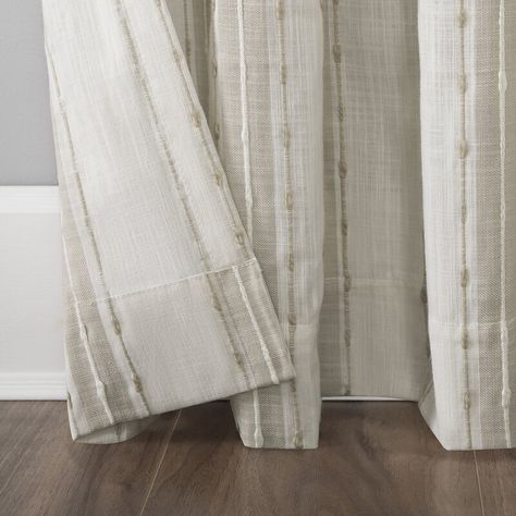 Senita Slub Texture Cotton Striped Sheer Rod Pocket Single Curtain Panel & Reviews | AllModern Neutral Curtains, Cafe Curtain, Tier Curtains, Cleaning Curtains, Farmhouse Curtains, Curtain Texture, Black Curtains, Curtain Valance, Cotton Curtains