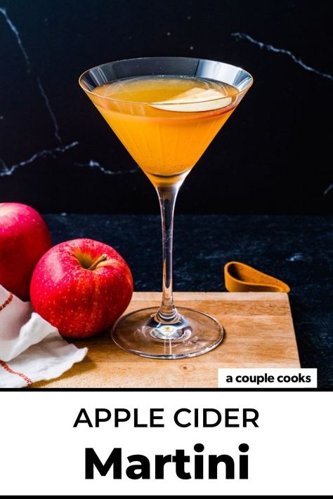 Apple Cider Gin And Tonic, Apple Cider Cosmopolitan, Apple Juice Martini, Apple Cider Martini Vodka, Fall Apple Martini, Vodka Apple Cider Cocktail, Apple Cider Martinis, Apple Cinnamon Martini, Cocktails Made With Apple Cider