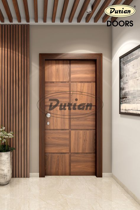 Farrel Veneer Laminated Door #durianfurniture #duriandoor #doors #veneerdoor #veneer #doordesign #modulardesign #modulardoor #customizeddoor #door #doorstyle #doorlove #modulardoor #woodendoor Walnut Veneer Door, Design For House, Flush Door Design, Flush Door, Single Door Design, House Main Door Design, Main Entrance Door Design, Front Door Design Wood, Wooden Front Door Design