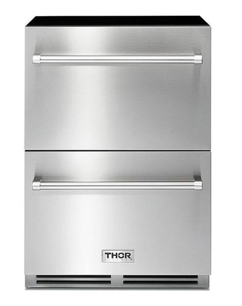 Thor Kitchen 5.4 Cu. Ft. Indoor Outdoor Refrigerator Drawers Silver TRF24U - Best Buy Drawer Fridge, Drawer Refrigerator, Professional Appliances, Fridge Top, Refrigerator Drawers, Stainless Steel Refrigerator, Mini Fridges, Outdoor Refrigerator, Blue Led Lights