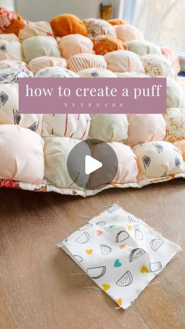 How To Make Puff Quilt, Easy Puff Quilt Tutorial, Cozy Puff Quilt, Diy Puff Quilt For Beginners, Puff Quilt Baby Blanket, Puff Quilt Pillow, Puff Quilt Pattern Free, Puff Bag Diy, Puff Quilt Tutorial For Beginners