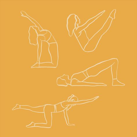 pilates positions illustrations 🤸🏼‍♀️✨ which color do you prefer them against?? love how “basic” these are but how much personality such simple illustrations can add to a brand! I created these for a pilates brand brief for a @briefclub design swap 🧡 excited to show you more of this brand! Pilates Drawing, Pilates Illustration, Brand Brief, Pilates Quotes, Simple Illustrations, Simple Illustration, Christmas Card Design, Vintage Illustration, Pilates