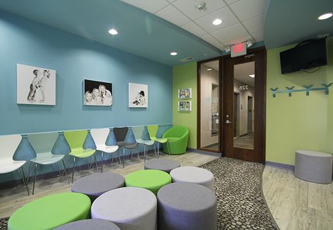 Pediatric Waiting Room Ideas, Pediatric Dentistry Office, Pediatric Office Decor, Pediatric Office, Pediatric Dental Office, Dental Offices, Office Waiting Rooms, Future Office, Dental Design