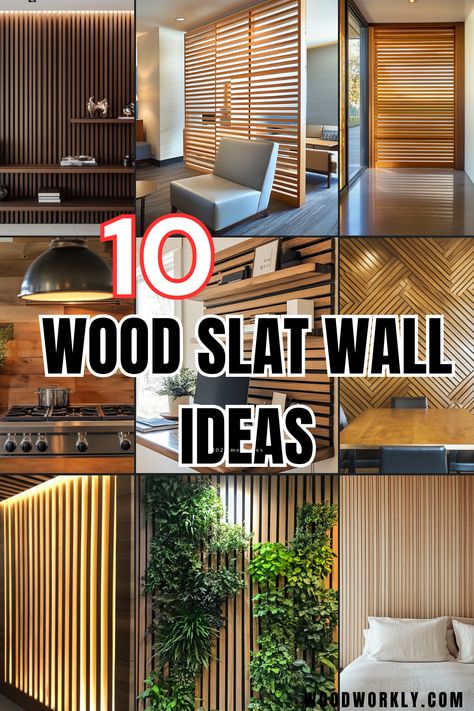 Looking for wood slat wall inspiration? Discover creative and stylish designs that bring warmth, texture, and elegance to any room. Click for design ideas! #WoodSlatWall #InteriorDesign #HomeDecor #DIYProjects #Woodworking White Wood Panel Walls Living Room, Wood Accent Wall And Ceiling, Slatted Wood Accent Wall, Slat Fireplace Surround, Decorative Wood Walls Living Room, Wood Slat Wall Kitchen Island, Wood Panelling In Kitchen, Interior Wood Walls Ideas, Wooden Panelling Walls Kitchen