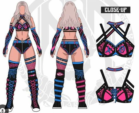 Ring Gear Wrestling, Wwe Female Wrestlers Outfits, Wrestling Gear Women, Wrestling Gear Women Ideas, Wrestling Outfits Womens, Wwe Attire, Wwe Costumes, Wrestling Outfits, Wwe Outfits