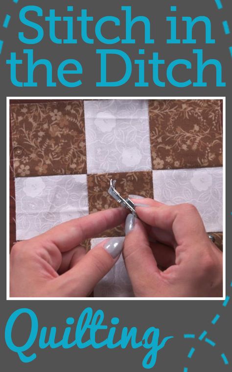 How To Machine Quilt, How To Stitch In The Ditch Quilting, Top Stitching A Quilt, Easy Machine Quilting For Beginners, Quilting By Hand For Beginners, Quilting Tips And Tricks, How To Quilt On A Regular Sewing Machine, First Quilt Project, Stitch In The Ditch Quilting